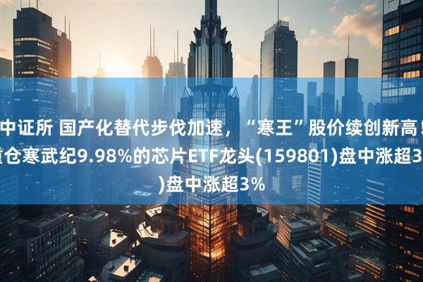 中证所 国产化替代步伐加速，“寒王”股价续创新高！重仓寒武纪9.98%的芯片ETF龙头(159801)盘中涨超3%